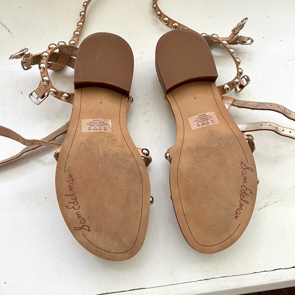 Sam Edelman Eavans Leather Embellished T-Strap Sandals - Picture 5 of 7